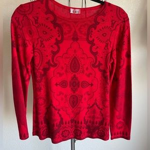 180 Knit lightweight red sweater EUC